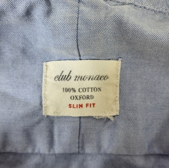 Club Monaco Oxford Slim Fit Collared Button Up Dress Shirt - Picture 8 of 9